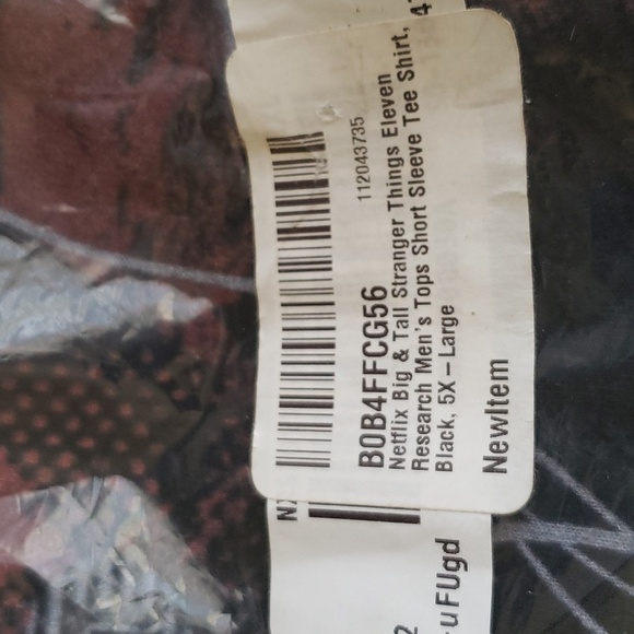 Stranger Things Eleven Research Black Short Sleeve T-Shirt Men's Big & Tall 5X - Picture 3 of 4